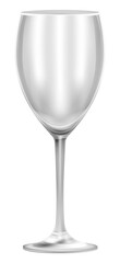 Wine glass mockup. Realistic empty drink goblet