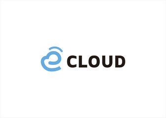 cloud logo e letter concept
