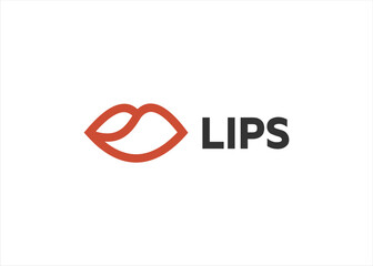 lips logo design simple line concept with abstract mountain