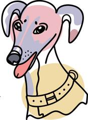 vector contour buldog head, logo purebred pet, white black dog portrait, companion and animal friendship, realistic simple face
greyhound