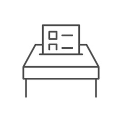 Voting box line outline icon
