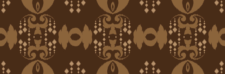 Fototapeta premium Motif ikat floral batik textile seamless pattern digital vector design for Print saree Kurti Borneo Fabric border brush symbols swatches party wear