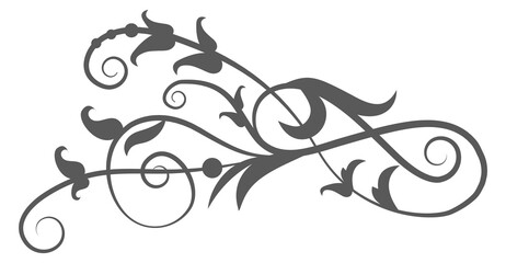 Filigree element. Decorative vintage ornament floral motif