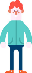 Man guy cute flat simple character