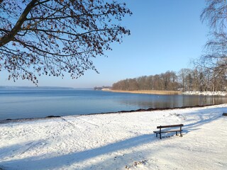bench in the snow
