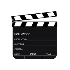 Obraz premium Movie clapboard vector illustration. Slapperboard.