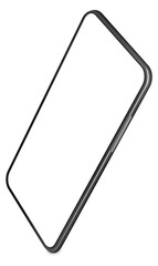 Blank phone screen mockup. Realistic display frame