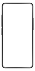 Smartphone screen front view. Blank frame mockup
