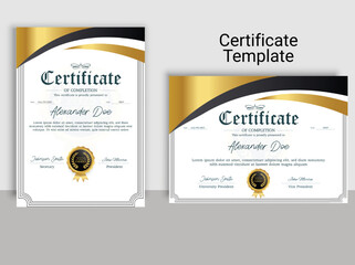 gradient color premium certificate template design