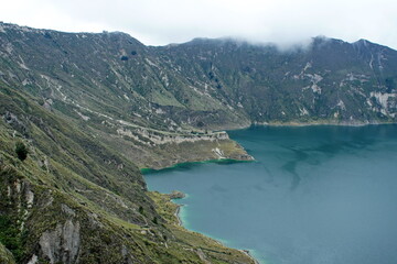 Naklejka na ściany i meble Quilotoa Lake near Latacunga, Ecuador