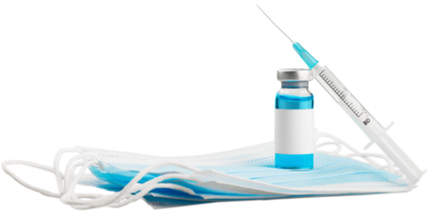 Coronavirus vaccine concept with syringe. Covid-19, 2019-nCov pandemic.