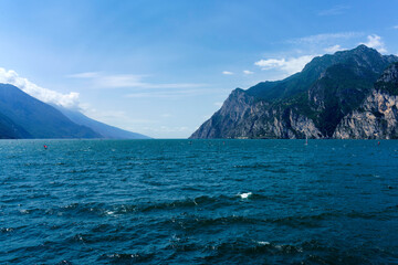 The Garda lake at summer near Riva