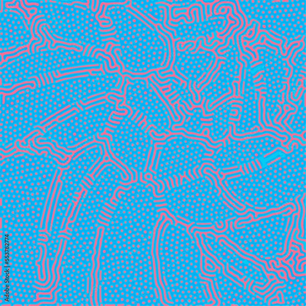 Poster Psychedelic vivid abstract background with a pattern of curved lines.