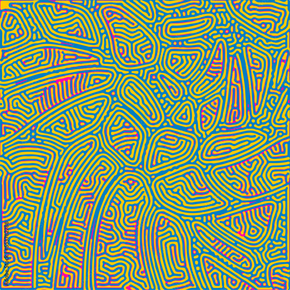 Leinwandbilder psychedelic vivid abstract background with a pattern of curved lines.