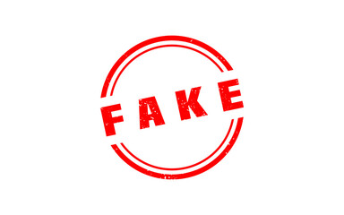 FAKE rubber stamp with grunge style on white background