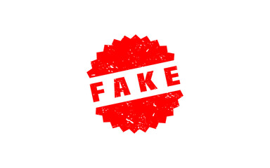 FAKE rubber stamp with grunge style on white background