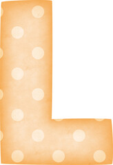 Uppercase Letter L Polka Dot alphabet in orange tone