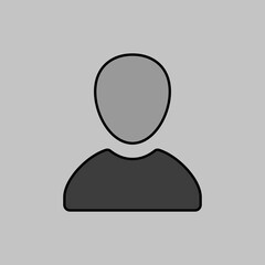 User vector grayscale icon. E-commerce sign