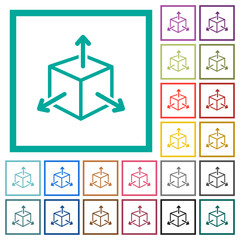 Scalability flat color icons with quadrant frames