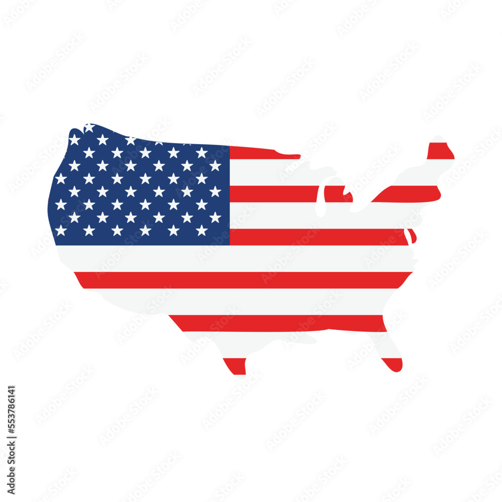 Sticker us flag and map