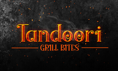 tandoori logo, Indian tandoor restaurant logo, Tandori bites 3d mettlic monogram, Restaurant typographic golden emblem - obrazy, fototapety, plakaty