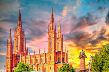 Rote Kirche, Wiesbaden, Hessen, Deutschland 