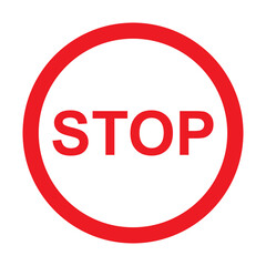 Red Stop Sign icon. Road Sign vector illustration