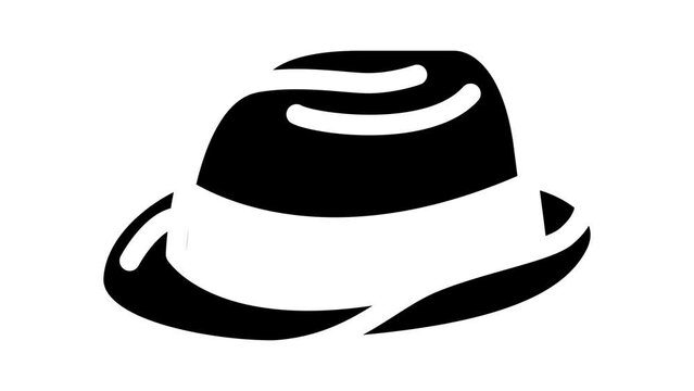 elegance hat glyph icon animation