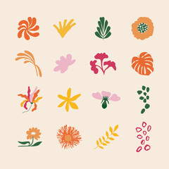 Fototapeta na wymiar Illustration Art modern organic shapes plants floral elements backgound vector geometric artwork tropical