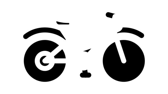 bicycle transport glyph icon animation