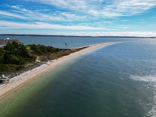 Looking north east at the point of Nassau as it jettys out into Peconic Bay