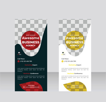Standee Design. Banner Template. Business Roll Up design templates 