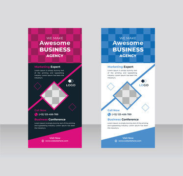Standee Design. Banner Template. Business Roll Up design templates 