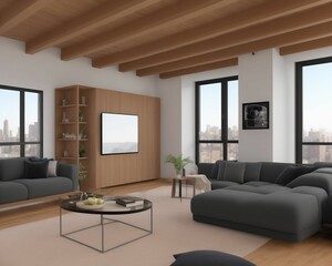 Classic living room with sofa sets,3d rendering