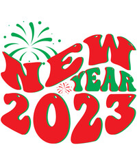 Happy new year vector retro svg design