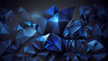 Abstract blue cubic decor