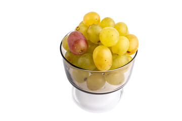 Crystal glasse with grapes.