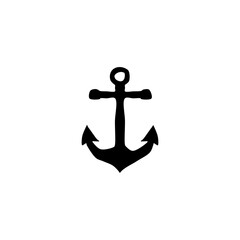 Anchor Flat icon hand drawn.