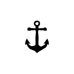 Anchor Flat icon hand drawn.