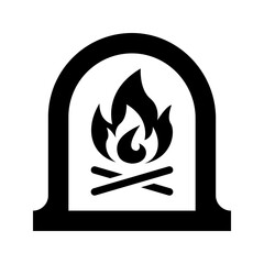 fireplace icon flat trendy popular simple