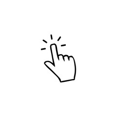 Hand cursor click icon hand drawn