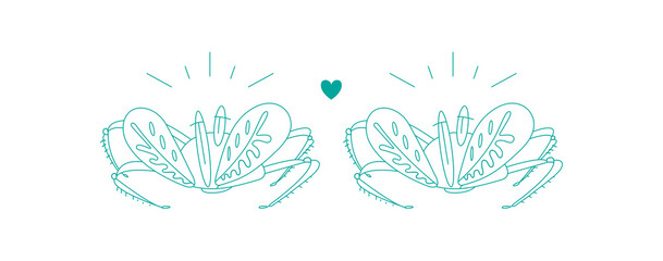 Poster with crabs in love. Two crabs kissing. Marine theme. Vector illustration. Sea print. Poster element for interior design. Valentine concept.