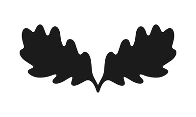 Twisted Oak Leaves Silhouette Shape Icon
