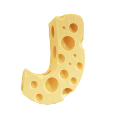 Capital J Cheese Alphabet Letters icon design PNG transparent background