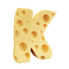 Capital K Cheese Alphabet Letters icon design PNG transparent background