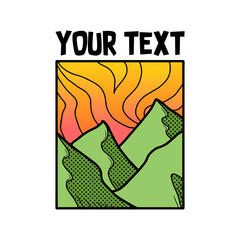 outdoor illustration in the form of an emblem for a t-shirt or poster