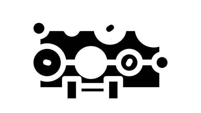 dumbbell sport equipment glyph icon animation