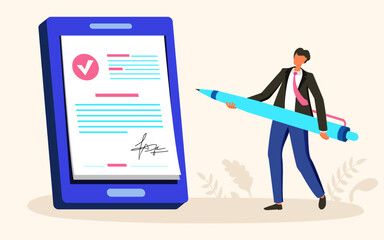 Electronic signature on mobile, on line contract, business esignature technology, verification, digital form attached, electronically transmitted document, electronically transmitted document, digital