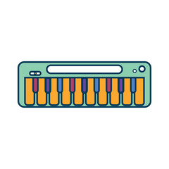 Isolated colored keyboard toy icon Vector