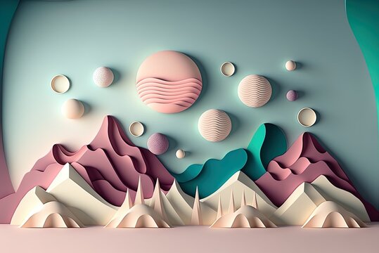 Fototapeta Illustration of a backdrop with a paper texture Generative AI